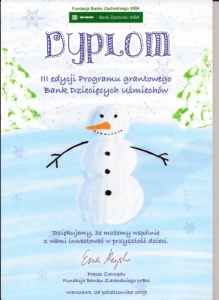 3.12.2009 Uroczyste wręczenie dyplomu Banku Dziecięcych Uśmiechów