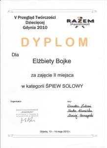 14.05.2010 V Przegląd Twórczości Dziecięcej w Gdyni