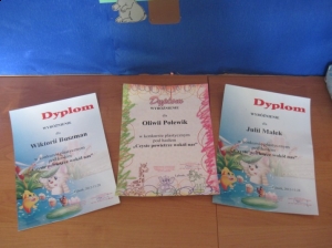 17.12.2012r. Wyróżnienia w Powiatowym Konkursie Plastycznym dla przedszkoli.