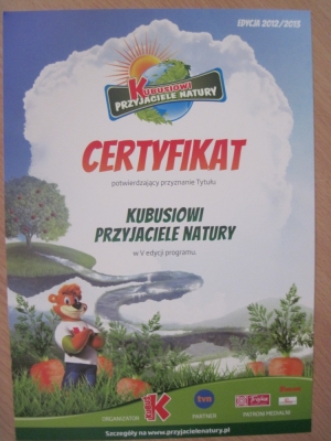 17.12.2012r. Otrzymaliśmy Certyfikat potwierdzający Tytuł