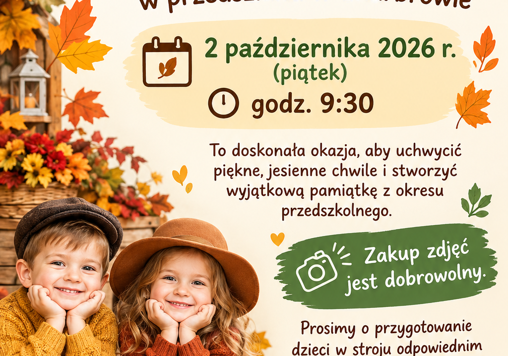 Jesienna sesja fotograficzna w przedszkoolu - 02.10.26r. grafika