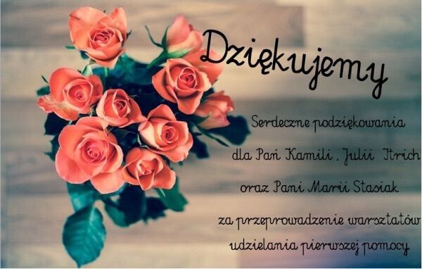 Grafika 1: Dziękujemy za zorganizowanie warsztatów pierwszej pomocy