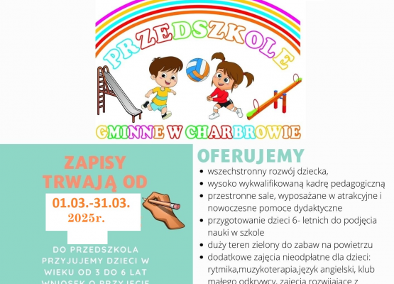 Rekrutacja do przedszkola na rok szkl. 2025/2026 grafika