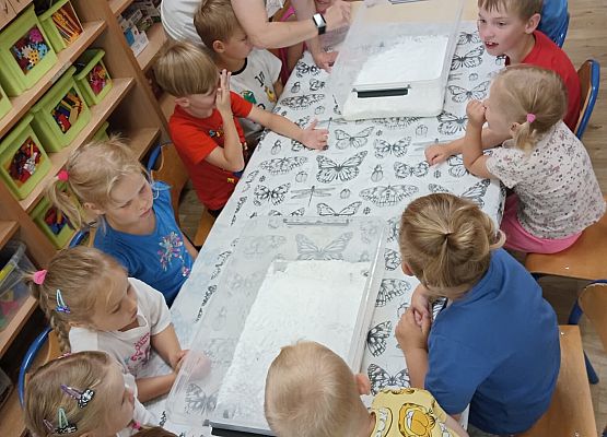 Grafika 16: 05.08.2025 Wakacyjny Klub Małego Odkrywcy – Zabawy badawcze – Tworzenie slimów