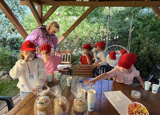 Grafika 81: 12.09.2025 Wizyta w pasiece P. Elżbiety Łukawskiej w Wicku – słodka przygoda naszych przedszkolaków!