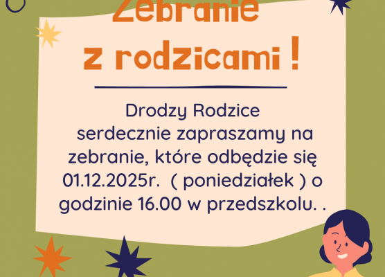 Zapraszamy na zebranie z rodzicami. grafika