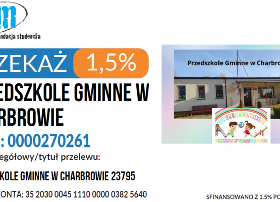 Darowizna - 1,5 % podatku na rzecz naszego przedszkola grafika