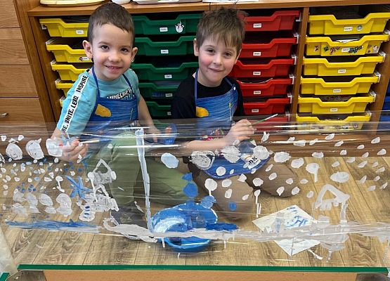 Zimowy krajobraz - malowanie na strechu! grafika