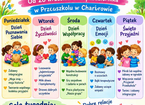 Tydzień Budowania relacji w naszym przedszkolu. grafika