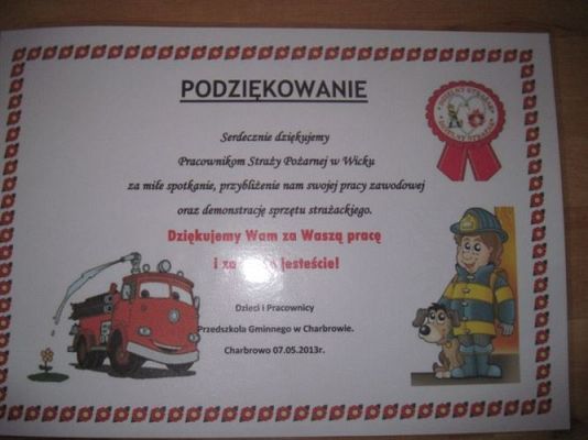 Grafika #74: 07.05.2013 - Spotkanie ze strażakami na stadionie w Charbrowie