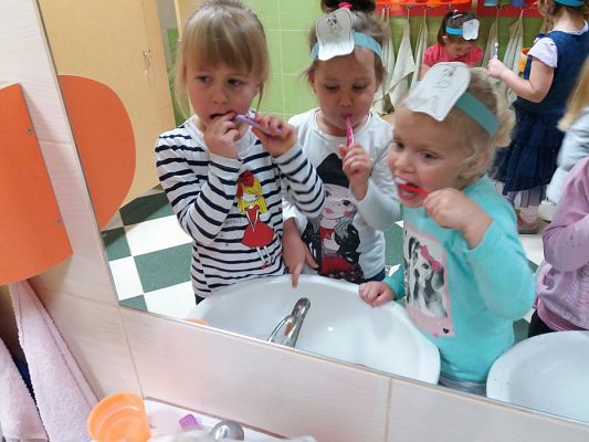 Grafika #16: 24.11.2016 "Dzieciństwo bez próchnicy- jak dbać o ząbki" - zajęcia edukacyjne w grupie II