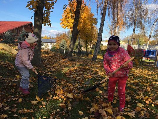 Grafika #1: Jesienne porządki na podwórku przedszkolnym