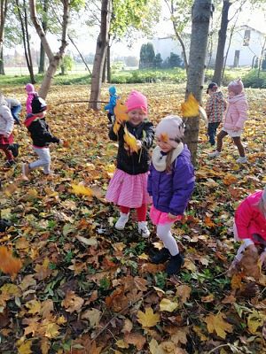 Grafika #9: Spacer do parku - zabawy z liśćmi i zbieranie kasztanów