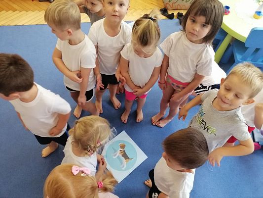 Grafika #9: Ćwiczenia gimnastyczne w gr I z wykorzystaniem zabaw sensorycznych i dźwiękonaśladowczych