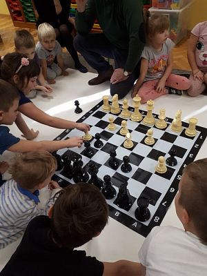 Grafika #64: Gr III Cykl lekcji instruktażowych "Gram w Szachy "z zaproszonym gościem specjalnym : Lekcja nr 1 Szachownica