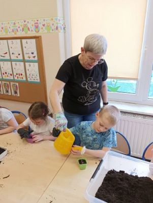 Grafika #18: 15.03.2023 Zakładanie mini ogródka do kącika przyrody - gr Ii