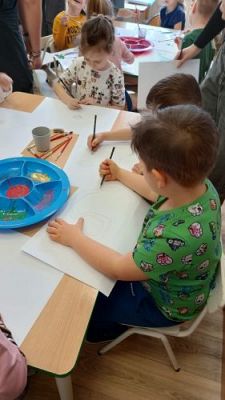 Grafika #36: 15.03.2024 Warsztaty malarskie z licealistkami z LO 2 w Lęborku w gr III