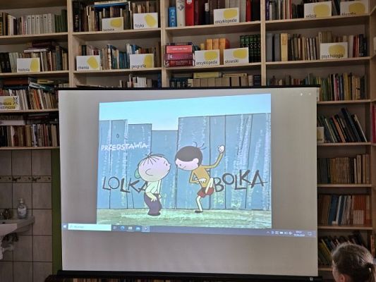 Grafika #25: 10.05.2024 Spotkanie w Bibliotece szkolnej w Wicku - Wystawa o Bolku i Lolku gr III