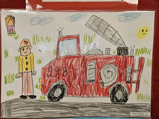 Grafika #1: 30.04.2024 Spotkanie ze strażakami z OSP Wrzeście